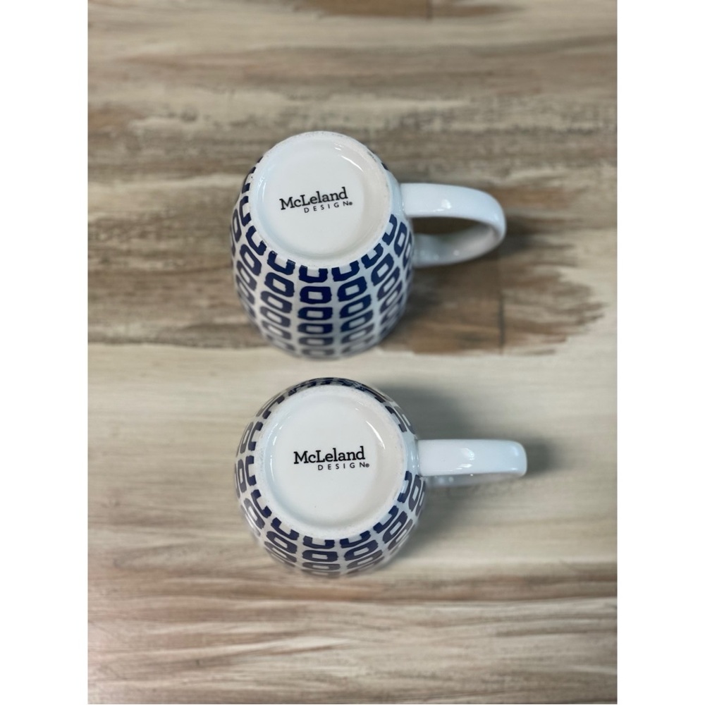 McLeland Design Coffee/Tea Glass Mugs Blue & White - Picture 3 of 4